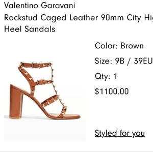 Valentino Garavani Rockstud Caged Leather 90mm City High Heel Sandals